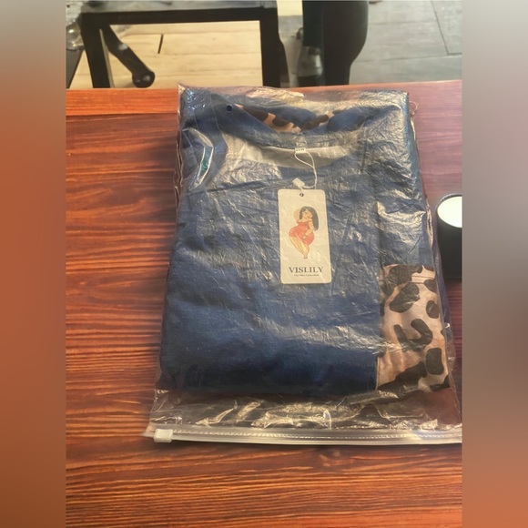 Womens Plus Size Top Leopard Print Short Sleeve Raglan Color Block Tee w Pocket - Picture 11 of 11